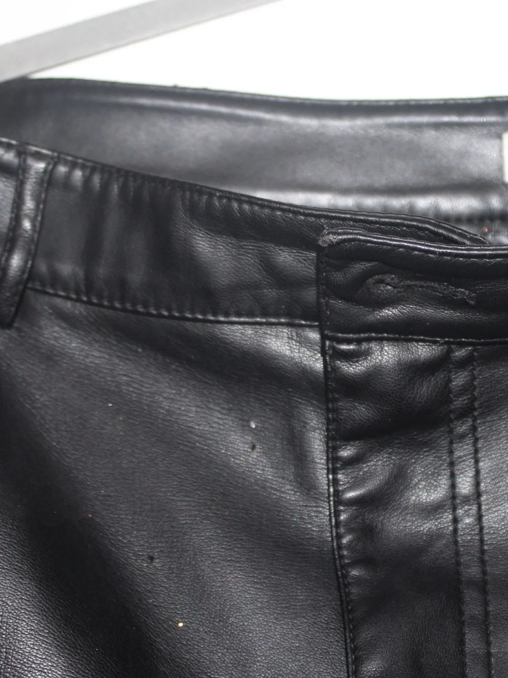 Used Zara Men’s Black Faux Leather Jeans